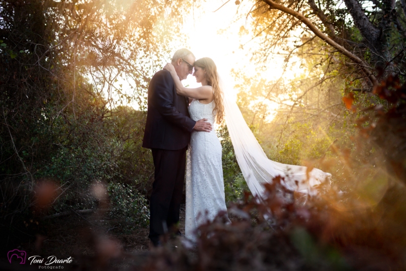 novios en bosque